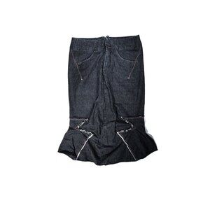 Marithe Francois Girbaud Long stretch Denim Skirt Size 32 |  Size 12 Womens